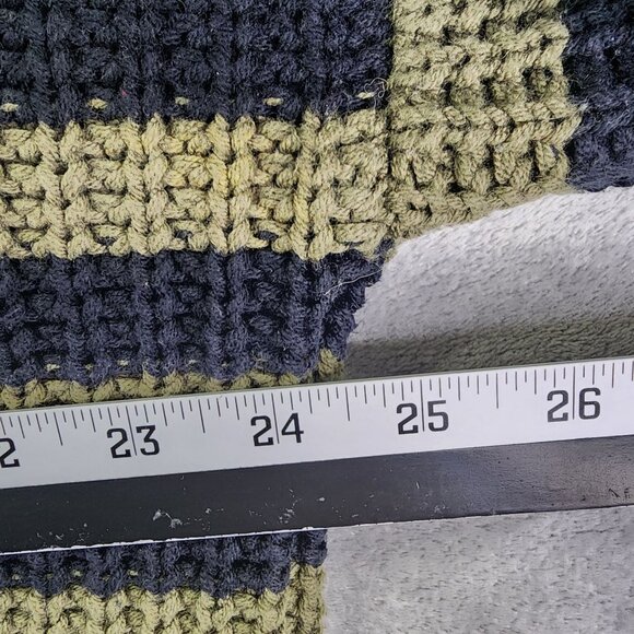 Womens Express Olive & Black Striped Knit Sweater Crew Neck Long Sleeve Size M - Picture 9 of 11